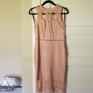 Bebe Pink Lace Dress